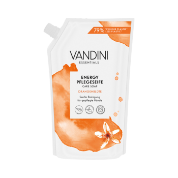 Vandini Essentials Energy Pflegeseife Orangenbluete, Nachfuellbeutel ohne Pumpe, 500ml